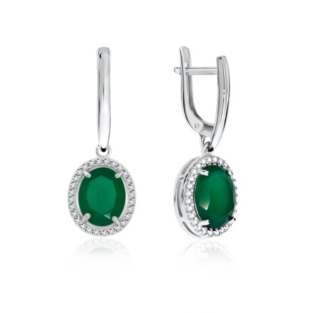 Купить оптом серьги из серебра с агатами и фианитами 2340390282л-1-60 от Krasnoe