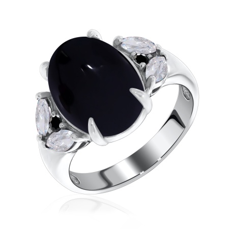 Купить оптом кольцо из серебра с агатом и фианитами 1340390886-20 от Krasnoe