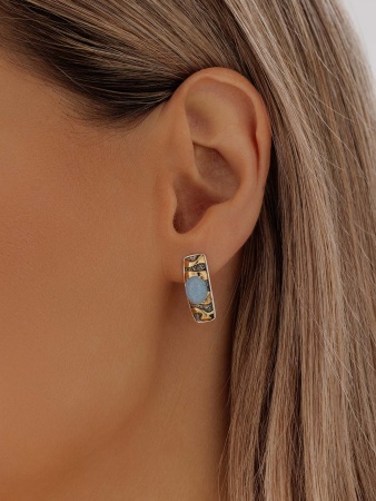 Купить оптом серьги из серебра с виоланами 2317В01758 от Krasnoe