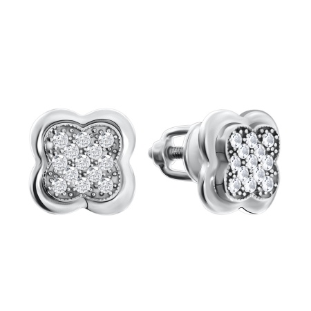 Купить оптом пусеты из серебра с фианитами 2340203526 от Krasnoe