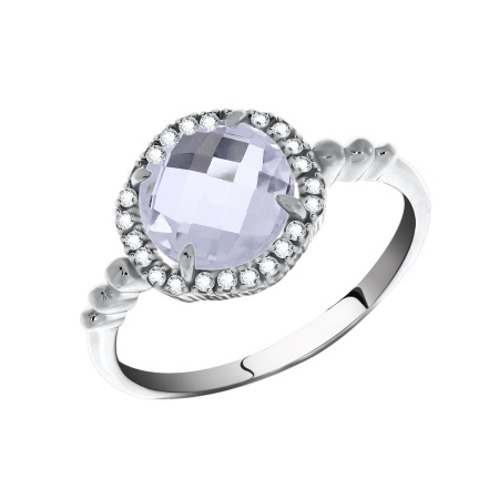 Купить оптом кольцо из серебра с кристалл ювелирныйом, кристалл ювелирныйами и фианитами 1340290249 от Krasnoe