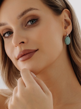 Купить оптом серьги из серебра с амазонитами 2340375955 от Krasnoe