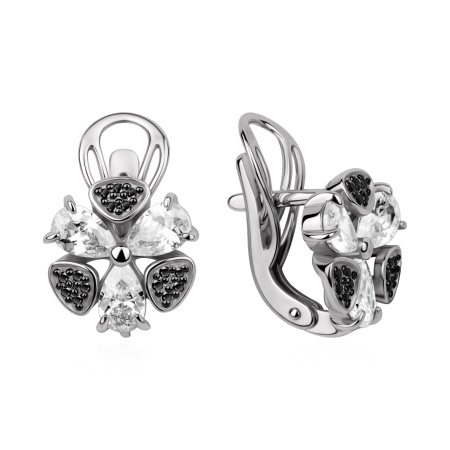 Купить оптом серьги из серебра с фианитами и ситаллами 2348201814 от Krasnoe