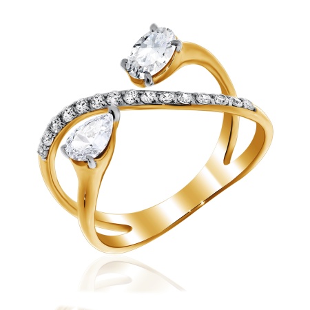 Купить оптом кольцо из серебра с фианитами 1329200288 от Krasnoe