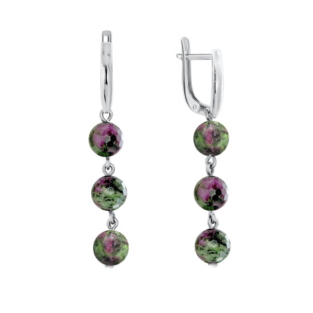 Купить оптом серьги из серебра с цоизитами 2340590632 от Krasnoe