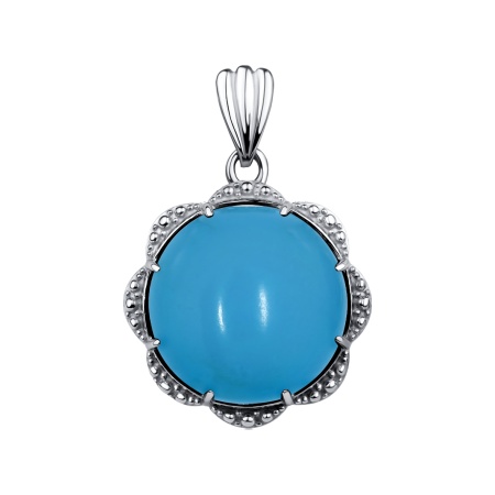 Купить оптом подвеска из серебра с бирюзой 3310Б25792 от Krasnoe