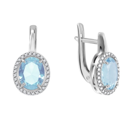 Купить оптом серьги из серебра с ситаллами и фианитами 2340880282л-71 от Krasnoe