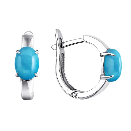 Купить оптом серьги из серебра с бирюзой 2340311878 от Krasnoe