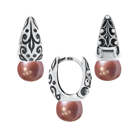 Купить оптом серьги из серебра с жемчугами 2310240864-47 от Krasnoe