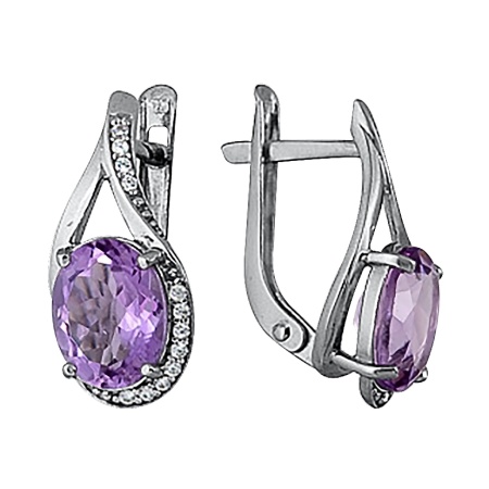 Купить оптом серьги из серебра с аметистом 3837012517л от Krasnoe