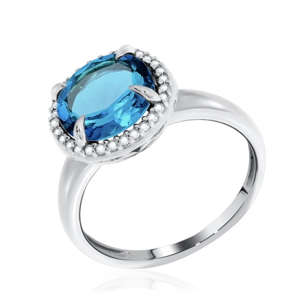 Купить оптом кольцо из серебра с ситаллом и фианитами 1340880888л-76 от Krasnoe