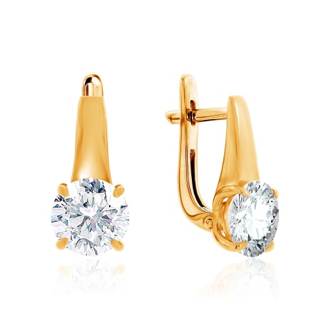 Купить оптом серьги из серебра с фианитами 2320201106 от Krasnoe