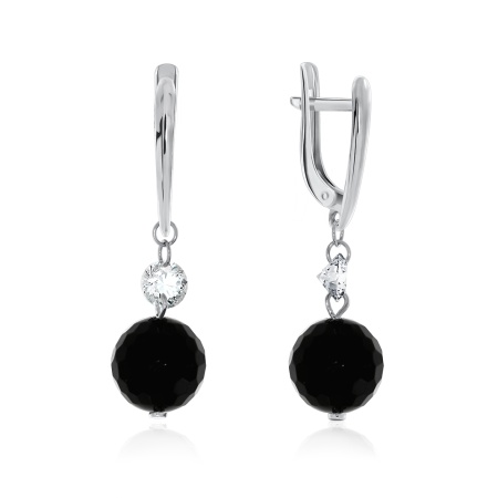 Купить оптом серьги из серебра с агатами и фианитами 2340430625 от Krasnoe