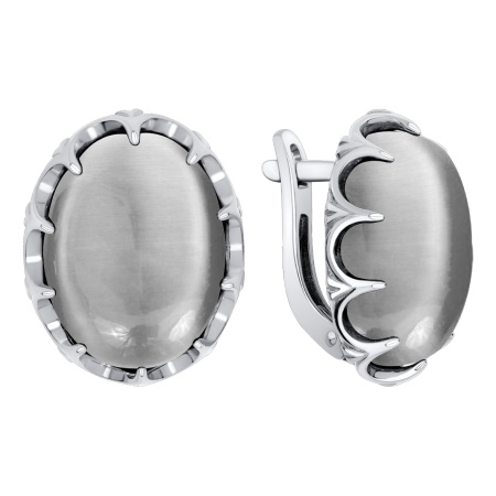 Купить оптом серьги из серебра с кошачий глазами 2340265772-21 от Krasnoe