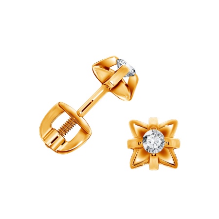 Купить оптом пусеты из серебра с фианитами 2320202092 от Krasnoe