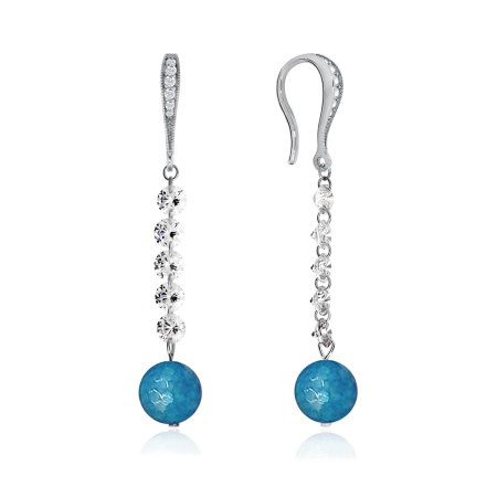 Купить оптом серьги из серебра с агатами и фианитами 2340390611-70 от Krasnoe