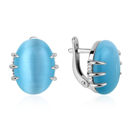 Купить оптом серьги из серебра с имитацией кошачьего глаза 2340266356-70 от Krasnoe