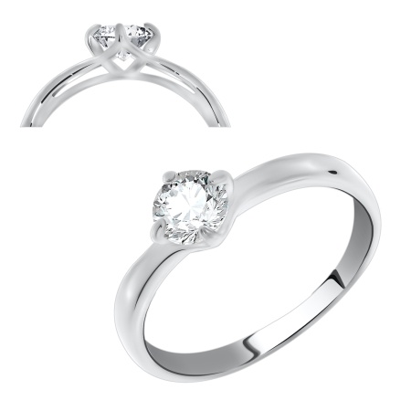 Купить оптом кольцо из серебра с кристалл ювелирныйом и кристалл ювелирныйами 1340290261 от Krasnoe