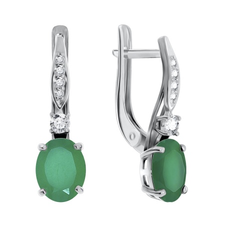 Купить оптом серьги из серебра с агатами и фианитами 2340390188л-60 от Krasnoe