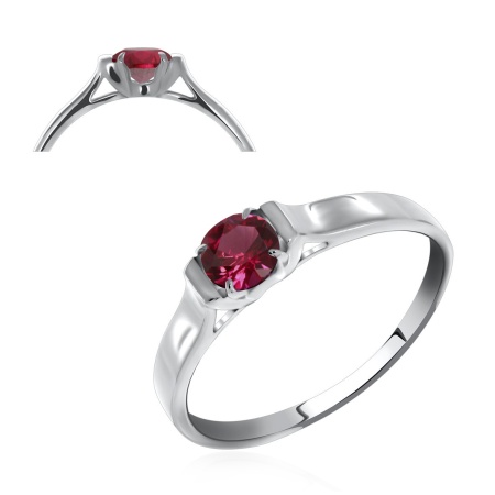 Купить оптом кольцо из серебра с натуральным корундом 1340160264-37 от Krasnoe