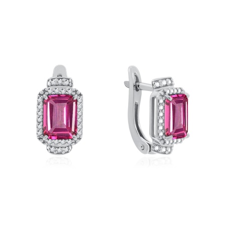 Купить оптом серьги из серебра с топазами и фианитами 2340071937л-30 от Krasnoe