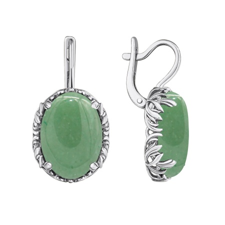 Купить оптом серьги из серебра с нефритами 2340351858 от Krasnoe
