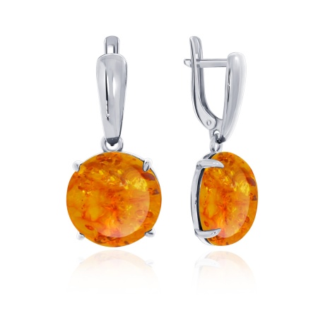 Купить оптом серьги из серебра с янтарём 2340480660 от Krasnoe
