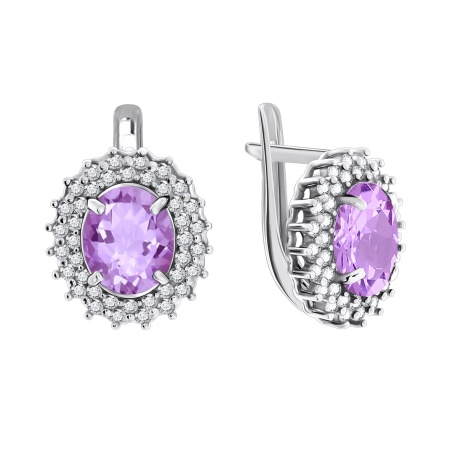 Купить оптом серьги из серебра с аметист 2340790145л от Krasnoe