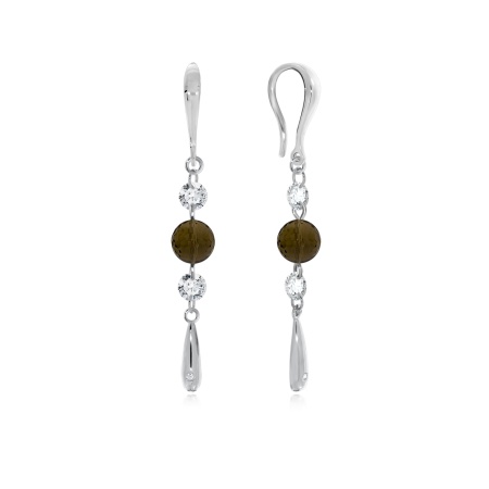 Купить оптом серьги из серебра с топазами и фианитами 2340780797 от Krasnoe