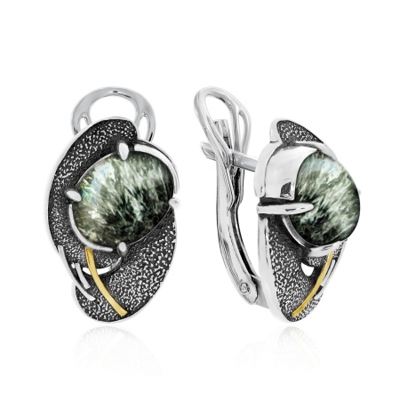 Купить оптом серьги из серебра с серафинитами 2317922395 от Krasnoe