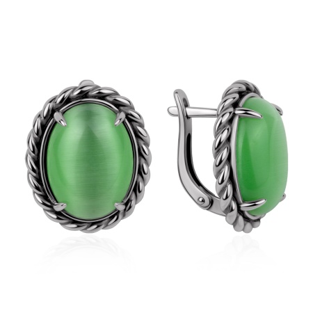 Купить оптом серьги из серебра с кошачий глазами 2310266398-60 от Krasnoe