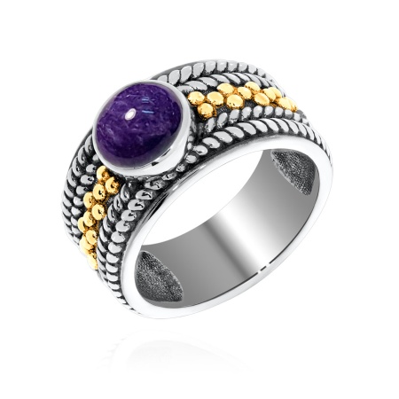 Купить оптом кольцо из серебра с чароитом 1317461750 от Krasnoe