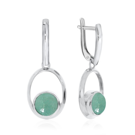 Купить оптом серьги из серебра с авантюринами 2340361247-1-60 от Krasnoe