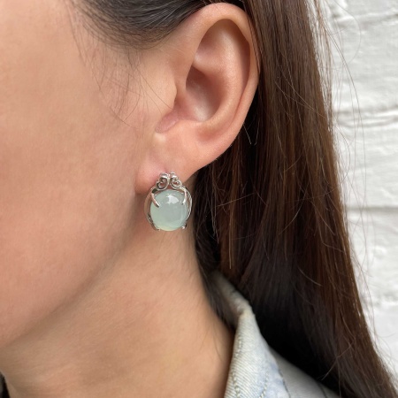 Купить оптом серьги из серебра с халцедонами 2340600111-70 от Krasnoe