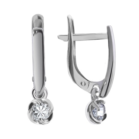 Купить оптом серьги из серебра с фианитами 2340200040-1 от Krasnoe