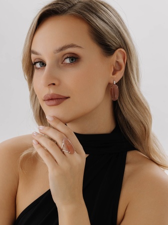 Купить оптом серьги из серебра с халцедонами 2340605044-30 от Krasnoe