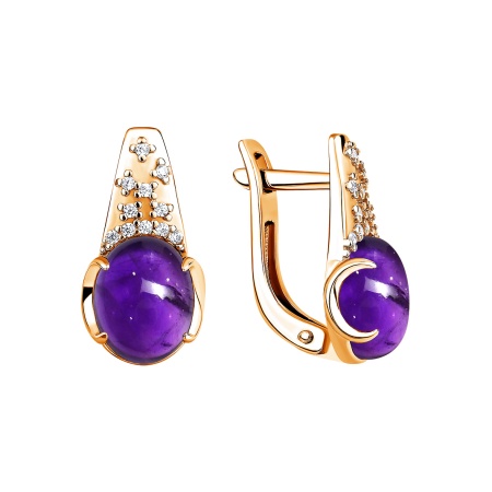 Купить оптом серьги из серебра с аметистами и фианитами 2320791969л от Krasnoe