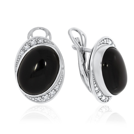 Купить оптом серьги из серебра с агатами и фианитами 2340390992-20 от Krasnoe