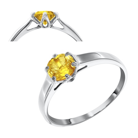 Купить оптом кольцо из серебра с цитрином 1340110262 от Krasnoe