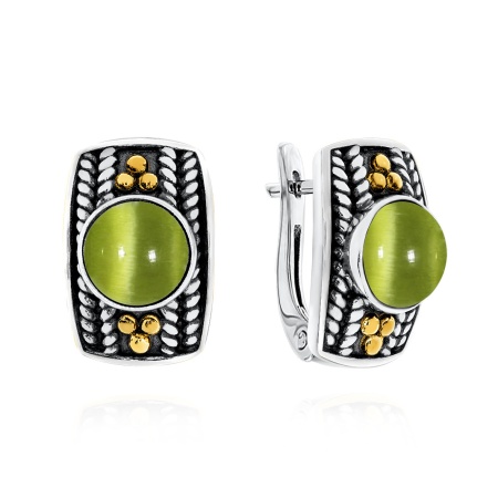 Купить оптом серьги из серебра с кошачий глазами 2317261750-57 от Krasnoe