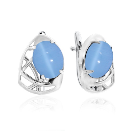 Купить оптом серьги из серебра с кошачий глазами 2340260988-70 от Krasnoe