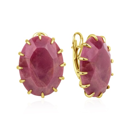 Купить оптом серьги из серебра с родонитами 2318456498 от Krasnoe