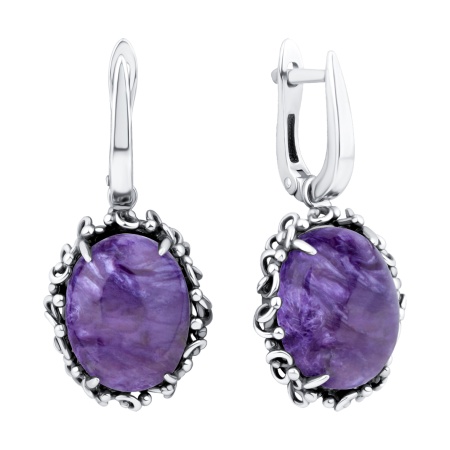 Купить оптом серьги из серебра с чароитами 2310465805 от Krasnoe