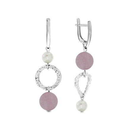 Купить оптом серьги из серебра с жемчугами, бериллами,  морганитами и  аквамаринами 2340871230-71 от Krasnoe