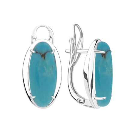 Купить оптом серьги из серебра с бирюзой 2340311974 от Krasnoe