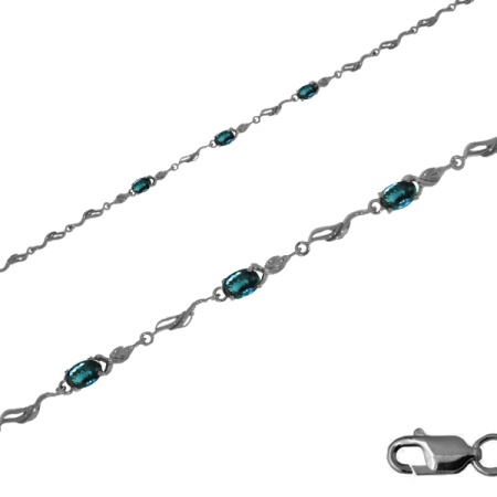 Купить оптом браслет из серебра с кристалл ювелирныйами 3987043536-18-76 от Krasnoe