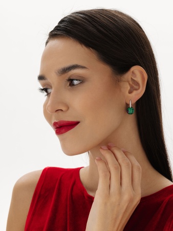 Купить оптом серьги из серебра с рубин-цоизитами 2340594318 от Krasnoe