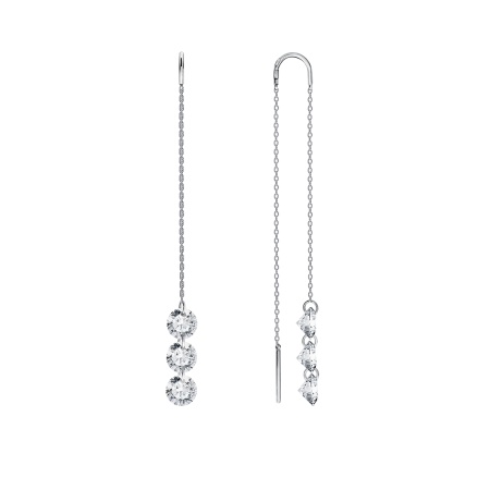 Купить оптом серьги из серебра с фианитами 2340200757-2 от Krasnoe