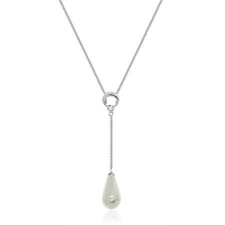 Купить оптом колье из серебра с жемчугом и фианитом 8340240810-40-3 от Krasnoe