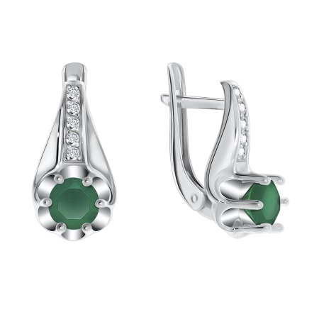 Купить оптом серьги из серебра с агатами и фианитами 2340390072-60 от Krasnoe